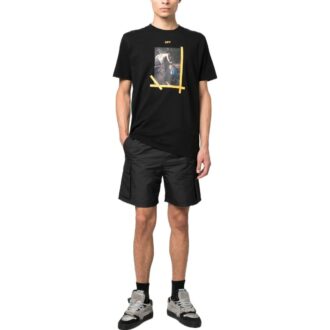Caravaggio bedrucktes Baumwoll-T-Shirt Schwarz