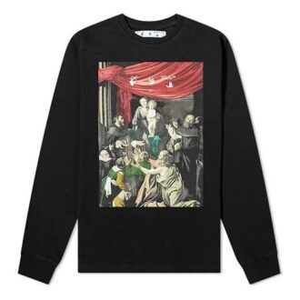 Caravaggio Mehrfarbig „Our Lady Painting Arrow“ Langarm-Shirt Standardversion Schwarz