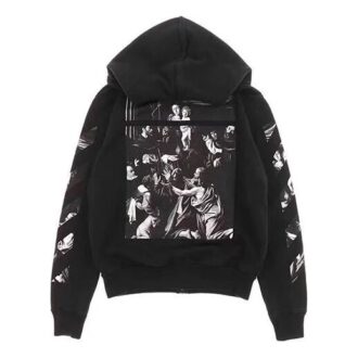 Caravaggio Square Slim Zip Hoodie „Schwarz/Mehrfarbig“