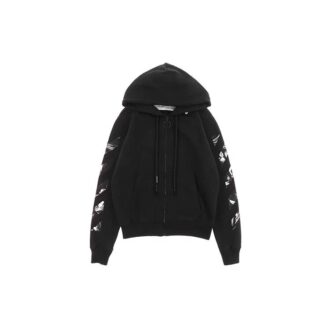 Caravaggio Square Slim Zip Hoodie „Schwarz/Mehrfarbig“
