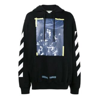 Cravaggio Langarm-Hoodie für Herren Schwarz