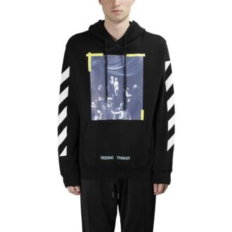 Cravaggio Langarm-Hoodie für Herren Schwarz