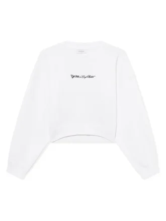 Crop-Crewneck mit gesticktem Pfeil-Schriftzug