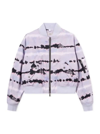 Cropped-Bomberjacke mit durchgehendem Tie-Dye-Effekt