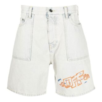Denim-Shorts mit gesticktem Logo