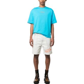 Denim-Shorts mit gesticktem Logo