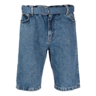 Denim-Shorts mit Gürtel