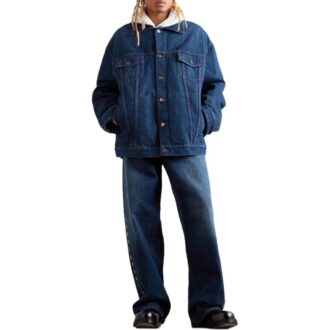 Denimjacke mit übergroßem Logo-Applikation