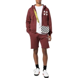 Diag Helvetica Sweatshort „Barolo“
