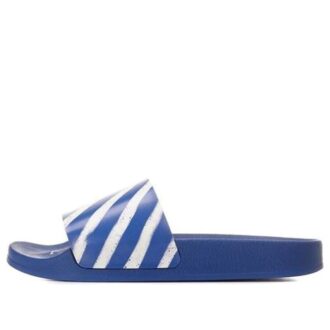 Diag Stripe Slipper Blau/Weiß