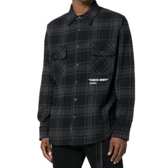 Flanell-Basic-Hemd mit lockerem Schnitt, kariert, schwarz-grau