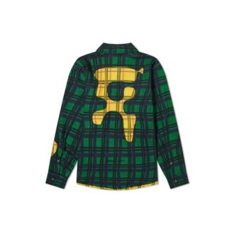 Flanell-Hemd mit Aufdruck, langärmelig, Herren, grün