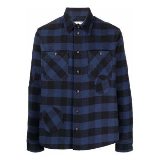Flanell-Karomuster-Langarmhemd, lockere Passform, Blau