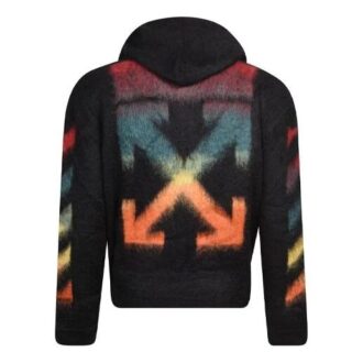 Fleece-Kapuzenjacke mit Reißverschluss Schwarz