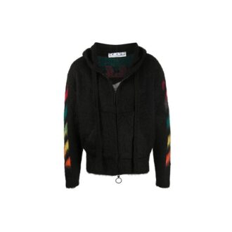 Fleece-Kapuzenjacke mit Reißverschluss Schwarz