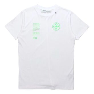 Fluoreszenz-Alphabet-Print Kurzarm Weiß