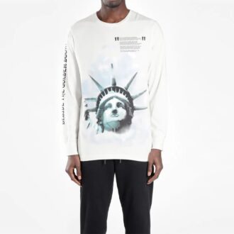 Freiheitsstatue-T-Shirt „Black White Blue“