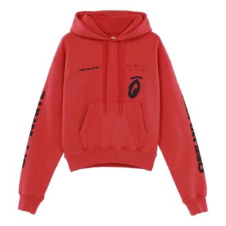 FW19 Oversized-Graffiti-Kapuzenpullover mit Pfeil-Print für Herren, rot