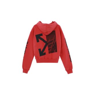 FW19 Oversized-Graffiti-Kapuzenpullover mit Pfeil-Print für Herren, rot