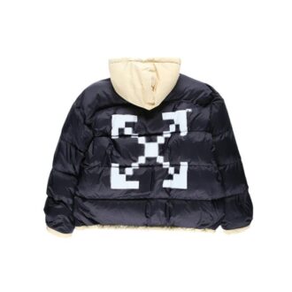 FW19 Scaffolding Pufferjacke mit Reißverschluss und Pfeilmuster für Herren, Blau