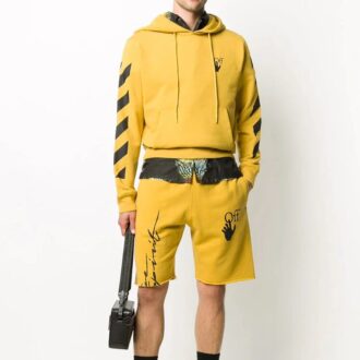 FW20 Arrows-Shorts für Herren mit Pfeil-Print, gelb