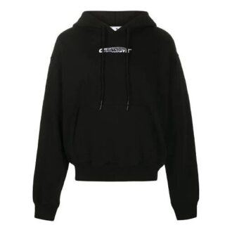 FW20 Bedruckter Kapuzenpullover für Herren, Schwarz