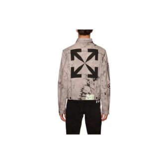 FW20 Denimjacke für Herren mit Tie-Dye-Print, grau