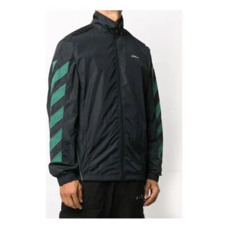 Fw20 Diagonalstreifen-Jacke mit Reißverschluss