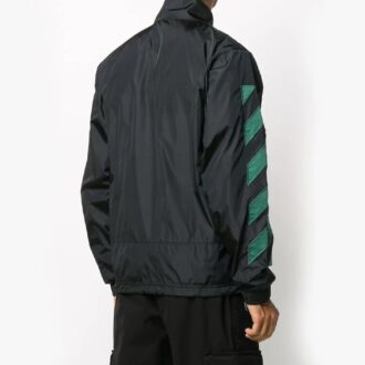 Fw20 Diagonalstreifen-Jacke mit Reißverschluss