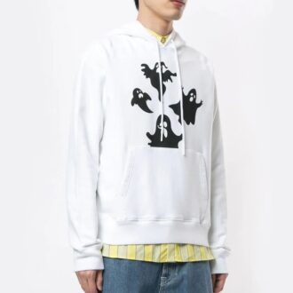 FW20 Ghost Printing Kapuzenpullover Herren Weiß