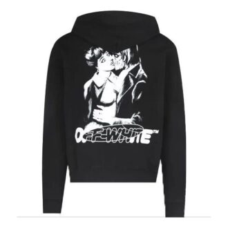 FW20 Kapuzenpullover mit Kissing-Print Herren Schwarz