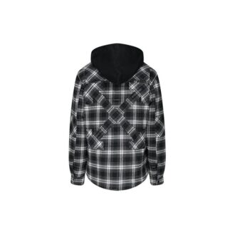 FW20 Karierter Langarm-Kapuzenmantel für Herren, Schwarz