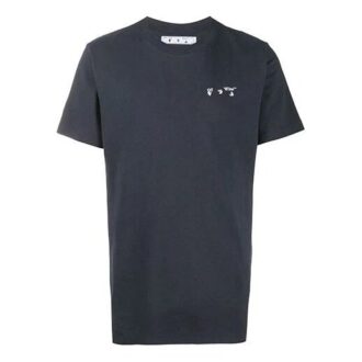FW20 Kurzarm-T-Shirt mit Logo-Applikation für Herren Grau/Weiß