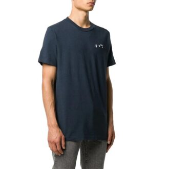 FW20 Kurzarm-T-Shirt mit Logo-Applikation für Herren Grau/Weiß