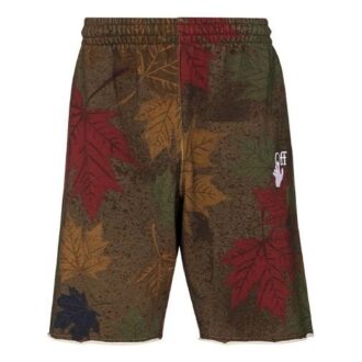 FW20 Leaf Camouflage Arrow Applique Shorts Herren Khaki/Grün
