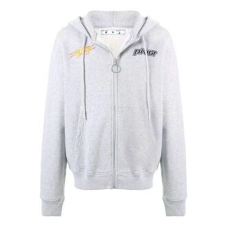 FW20 Logo-Print-Kapuzenjacke mit Reißverschluss für Herren, grau