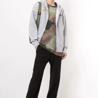 FW20 Logo-Print-Kapuzenjacke mit Reißverschluss für Herren, grau