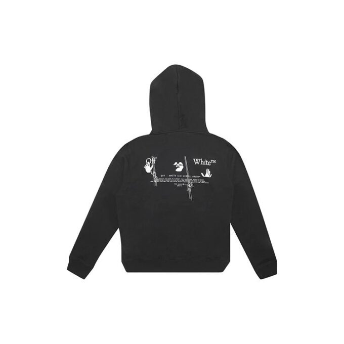 FW20 Stickerei-Kapuzenpullover Herren Schwarz