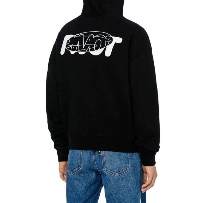 FW20 Stickerei-Kapuzenpullover Herren Schwarz