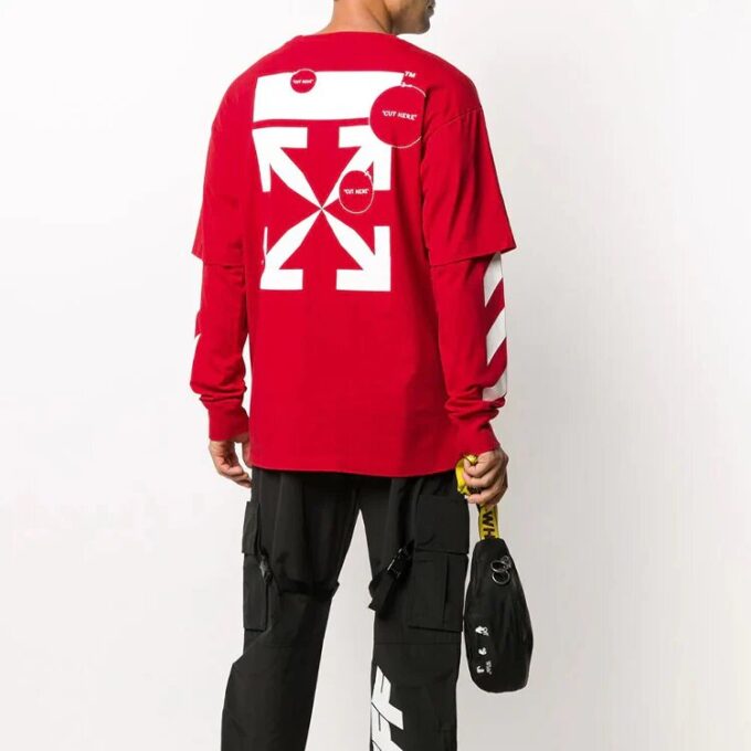 Fw20 Sweatshirt mit Diagonal-Streifen und mehrlagigen Ärmeln