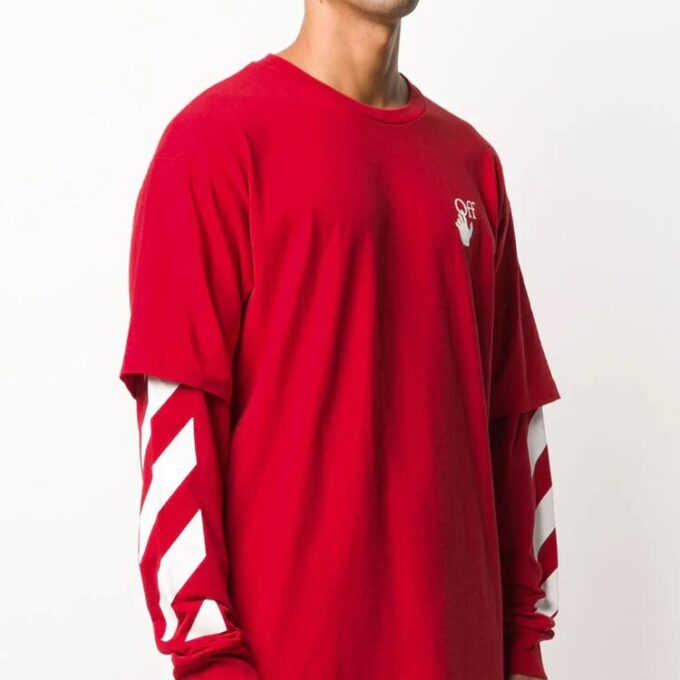 Fw20 Sweatshirt mit Diagonal-Streifen und mehrlagigen Ärmeln