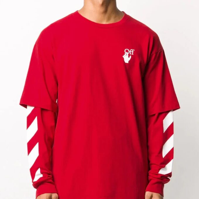 Fw20 Sweatshirt mit Diagonal-Streifen und mehrlagigen Ärmeln