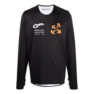 FW21 Active Logo-Print Langarm-Shirt, lockere Passform, schwarz