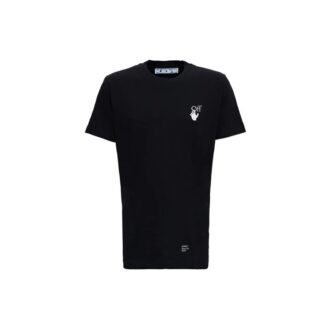 FW21 Alphabet-Print Rundhalsausschnitt Shorts-Version Schwarz