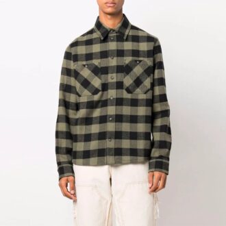 FW21 Arrow Flanell-Karomuster Langarmhemd, lockere Passform, Gelb