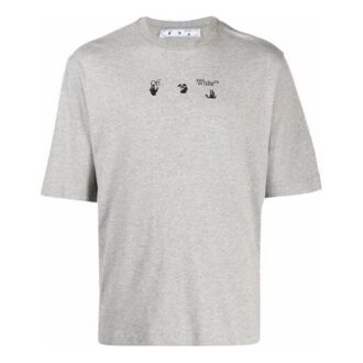 FW21 Arrow Logo Print Rundhals-Shorts-T-Shirt Standardversion Grau