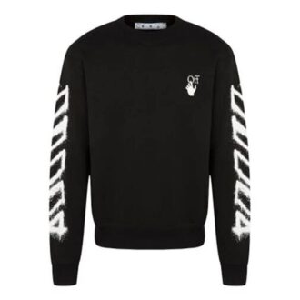 FW21 Baumwolle Klassisches Pfeilmuster Rundhalsausschnitt Langarm-Version Schwarz