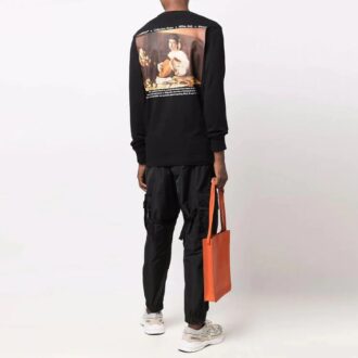 FW21 Caravaggio-Gemälde, einfarbig, langärmelig, Standardversion, schwarz