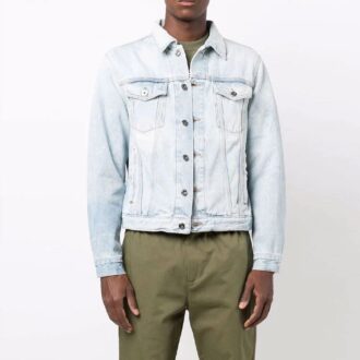 FW21 Denimjacke mit Pfeilprint, Version Blau