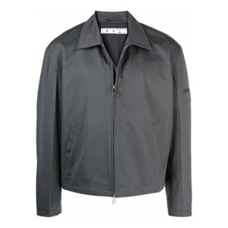 FW21 Einfarbige Jacke mit Revers und Reißverschluss, Version Grau